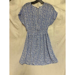 SIENNA SKY Baby Blue and White Flowered Flowy Dress